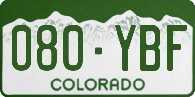 CO license plate 080YBF