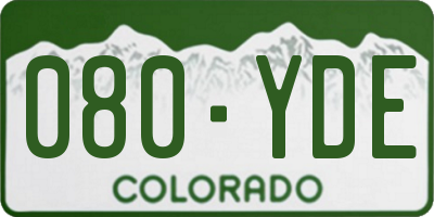 CO license plate 080YDE