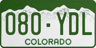 CO license plate 080YDL