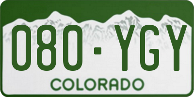 CO license plate 080YGY