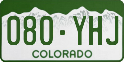 CO license plate 080YHJ