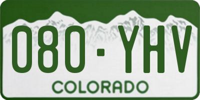 CO license plate 080YHV