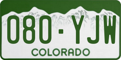 CO license plate 080YJW