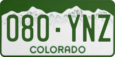 CO license plate 080YNZ