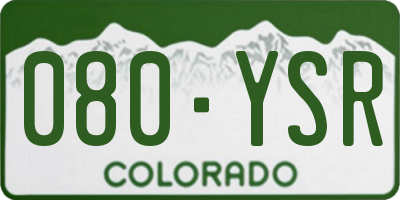 CO license plate 080YSR
