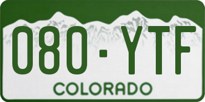 CO license plate 080YTF