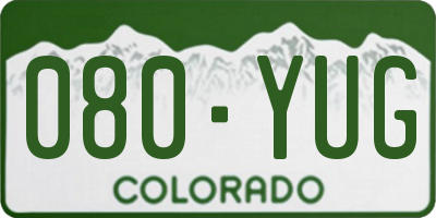 CO license plate 080YUG