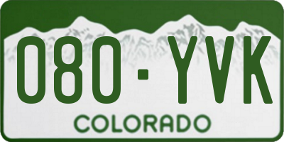 CO license plate 080YVK