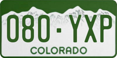 CO license plate 080YXP