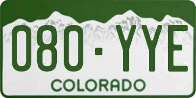 CO license plate 080YYE