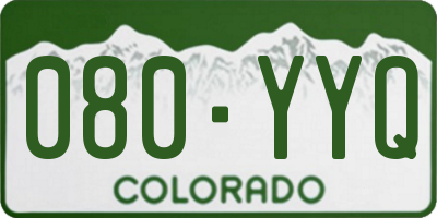 CO license plate 080YYQ