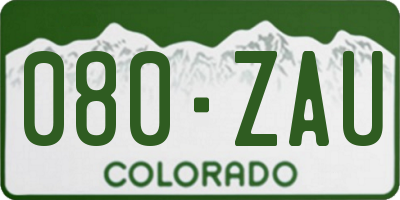 CO license plate 080ZAU