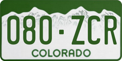 CO license plate 080ZCR