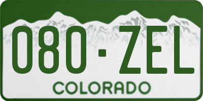 CO license plate 080ZEL