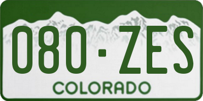CO license plate 080ZES