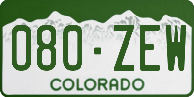 CO license plate 080ZEW