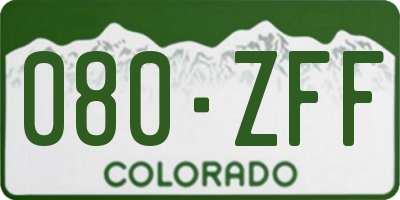 CO license plate 080ZFF