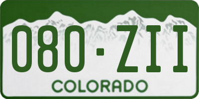 CO license plate 080ZII