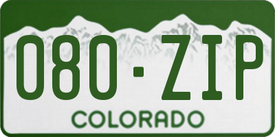 CO license plate 080ZIP