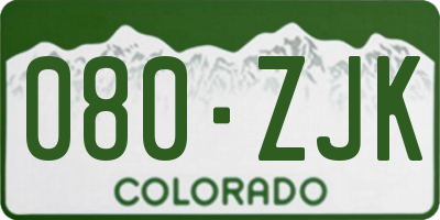 CO license plate 080ZJK