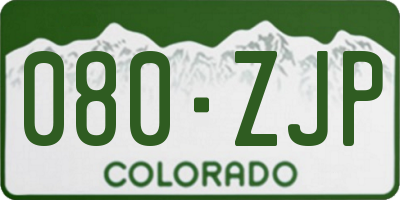 CO license plate 080ZJP