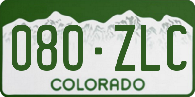 CO license plate 080ZLC