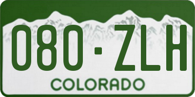 CO license plate 080ZLH