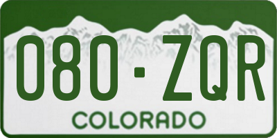 CO license plate 080ZQR