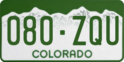 CO license plate 080ZQU