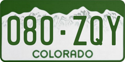 CO license plate 080ZQY