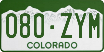 CO license plate 080ZYM
