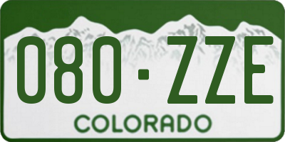 CO license plate 080ZZE