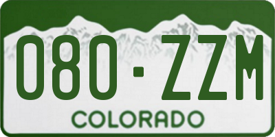 CO license plate 080ZZM