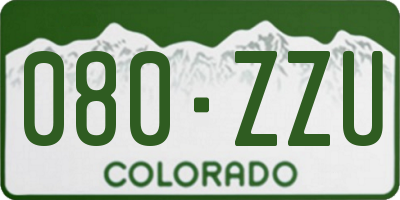CO license plate 080ZZU