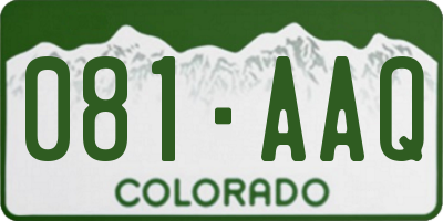 CO license plate 081AAQ