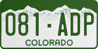 CO license plate 081ADP
