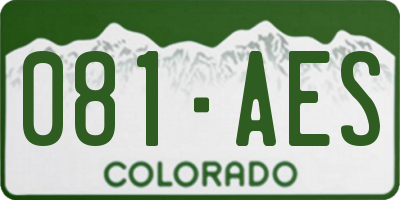 CO license plate 081AES
