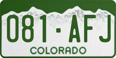 CO license plate 081AFJ