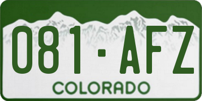 CO license plate 081AFZ