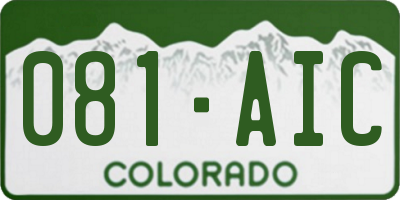 CO license plate 081AIC