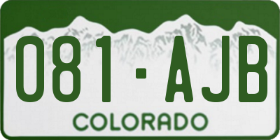 CO license plate 081AJB