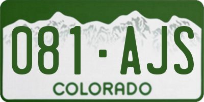 CO license plate 081AJS