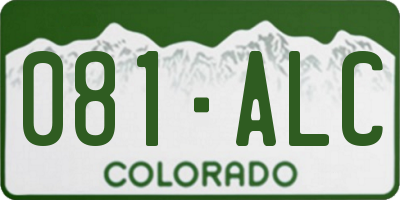 CO license plate 081ALC