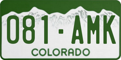 CO license plate 081AMK