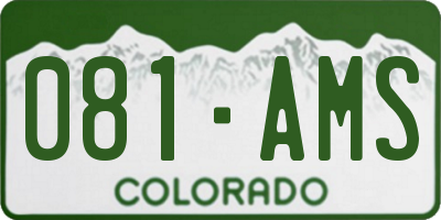 CO license plate 081AMS
