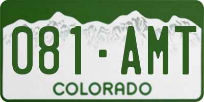 CO license plate 081AMT