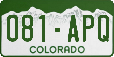 CO license plate 081APQ