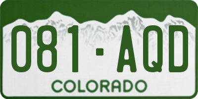 CO license plate 081AQD