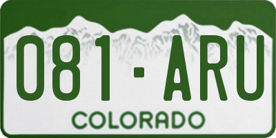 CO license plate 081ARU