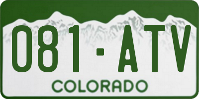 CO license plate 081ATV